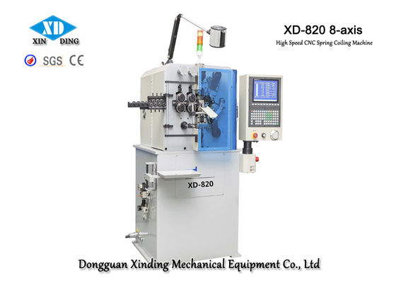 XD-820 เครื่องม้วนสปริง 8 แกนความเร็วสูงทำให้เส้นผ่าศูนย์กลางลวด 0.5 ถึง 2.0 มม