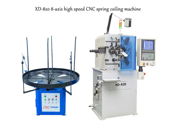 XD-820 เครื่องม้วนสปริง 8 แกนความเร็วสูงทำให้เส้นผ่าศูนย์กลางลวด 0.5 ถึง 2.0 มม